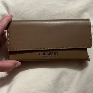Burberry Brown leather glasses case and accessories